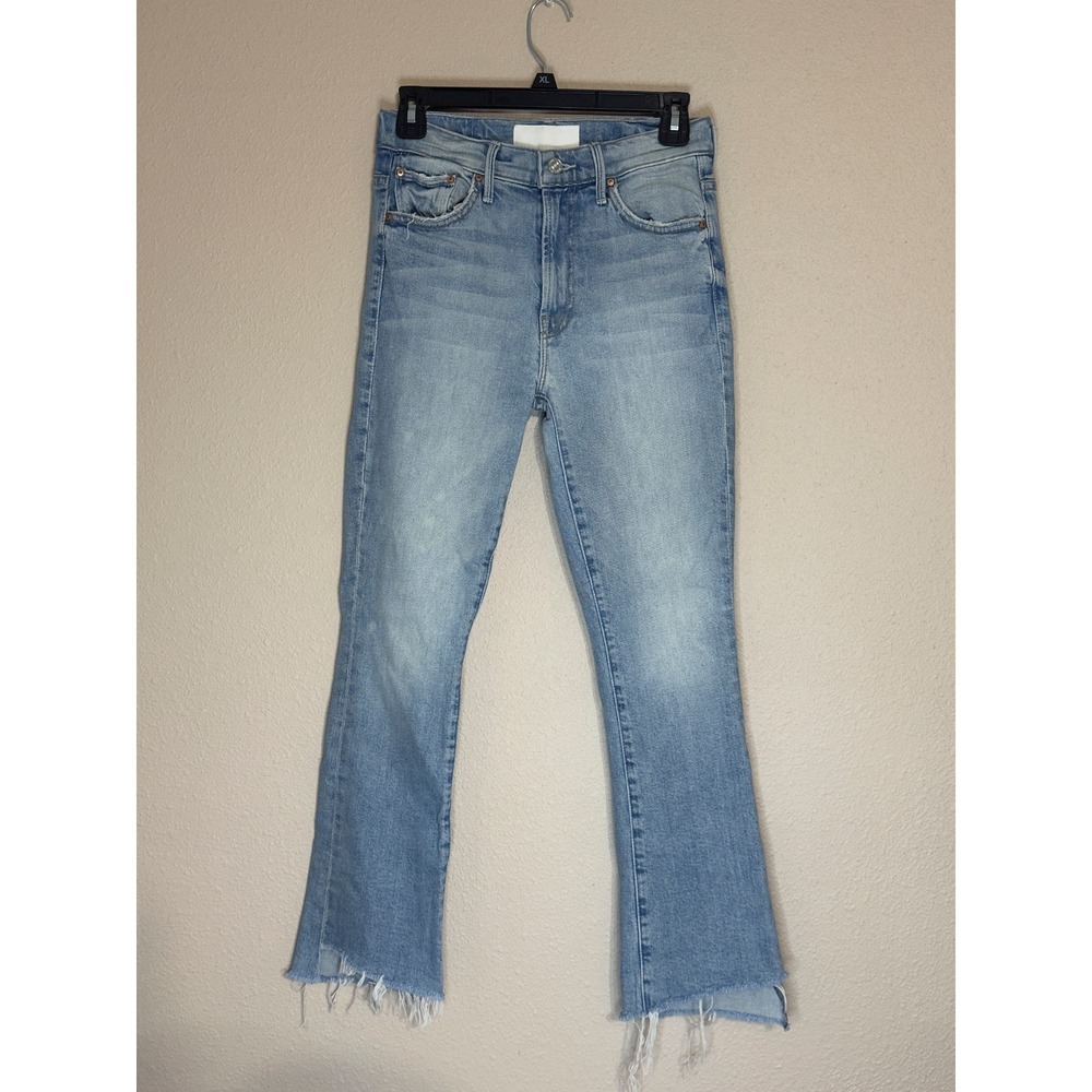 Mother Superior The Insider Crop Step Fray Jeans I Confess Blue Wash Size 25